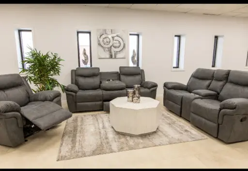 6021 - CONSOLE LOVE SEAT / USB & CHARGER AND STORAGE GRAY
